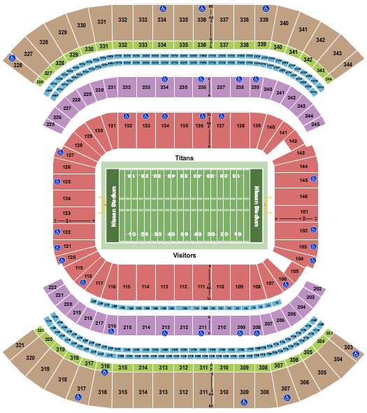 Nissan Stadium Nashville Bowl Seating Chart